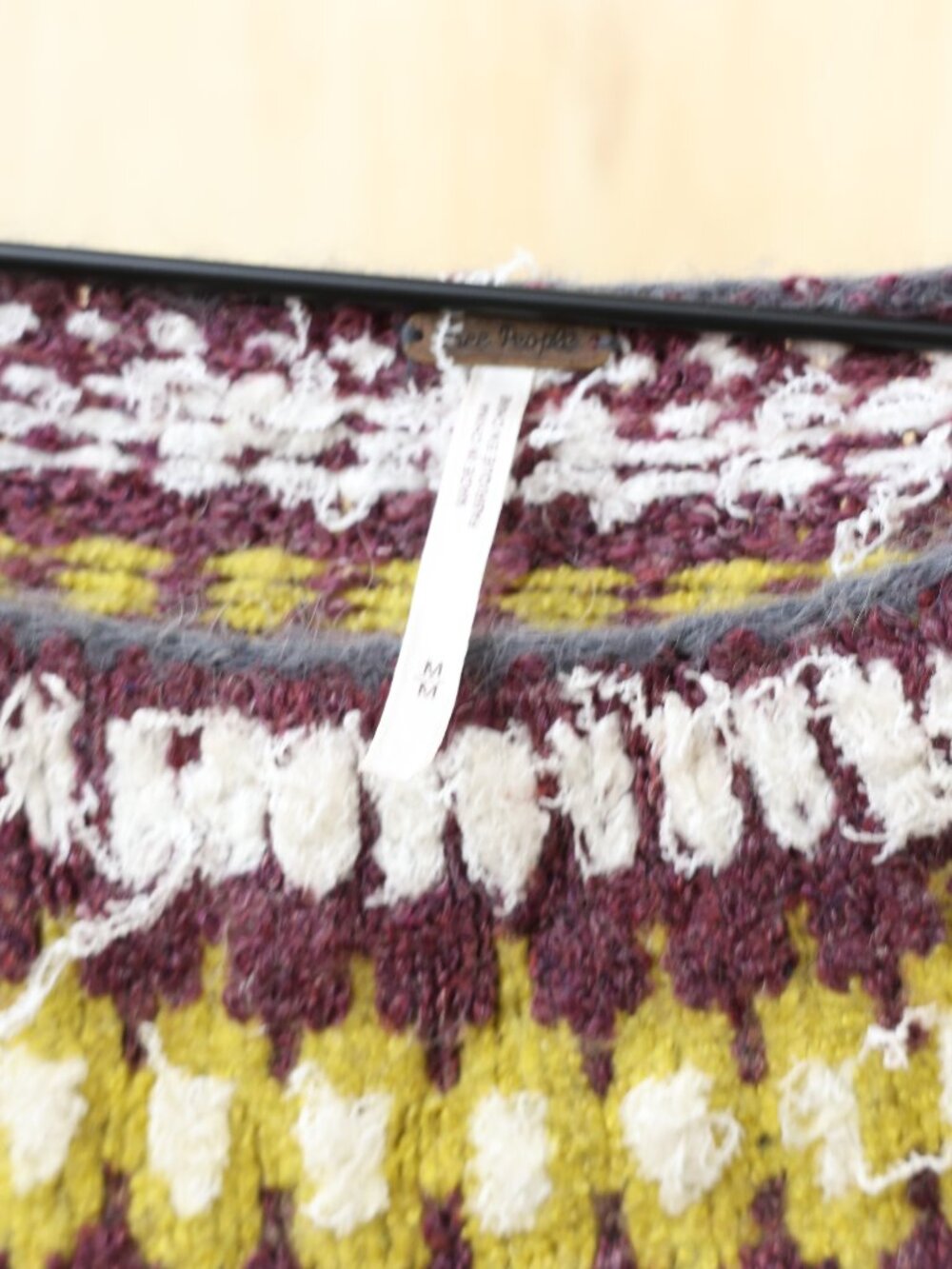 Free People Baltic Fair Isle Sweater Wide Neck Gray Medium - Picture 4 of 4